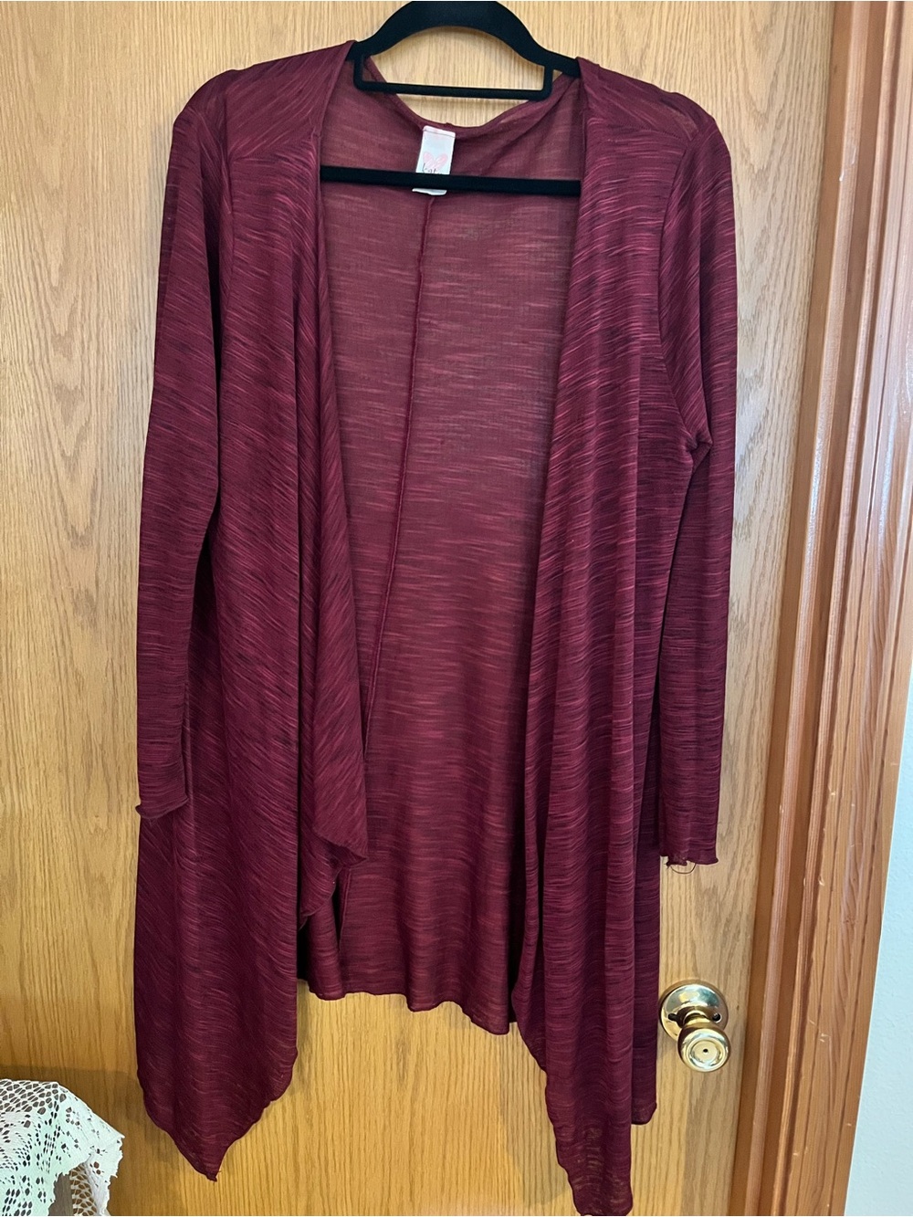 Women's Open-Front Cardigan Sweater - Burgundy